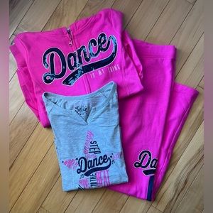 Justice Dance Sweatpants & Sweatshirt Set : Size 14